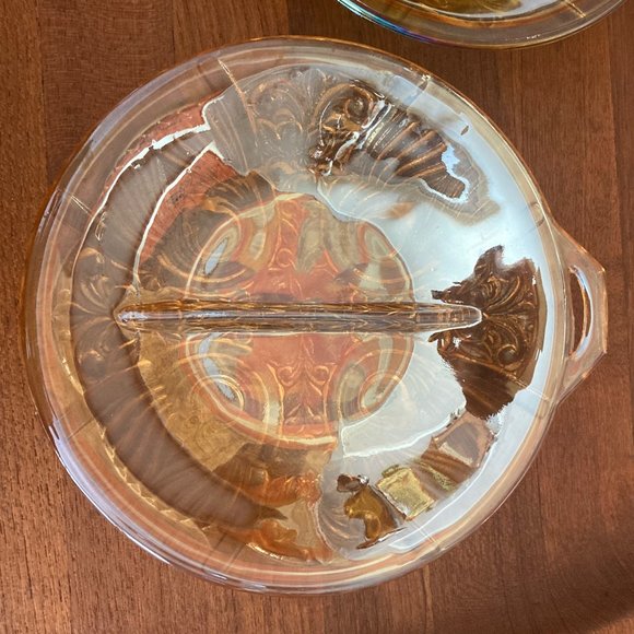Carnival glass divided dishes - Picture 3 of 6